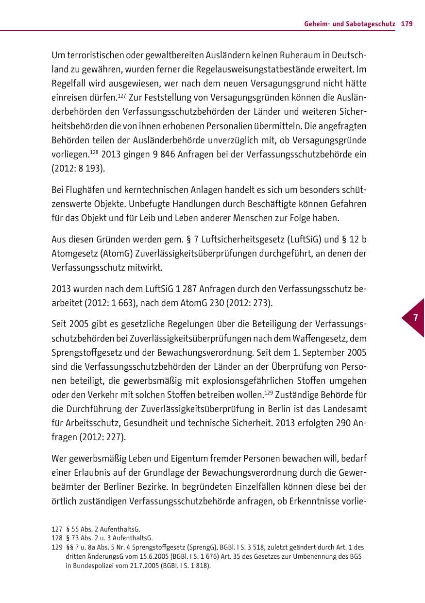 Seite 179 des Verfassungsschutzbericht 2013 Berlin