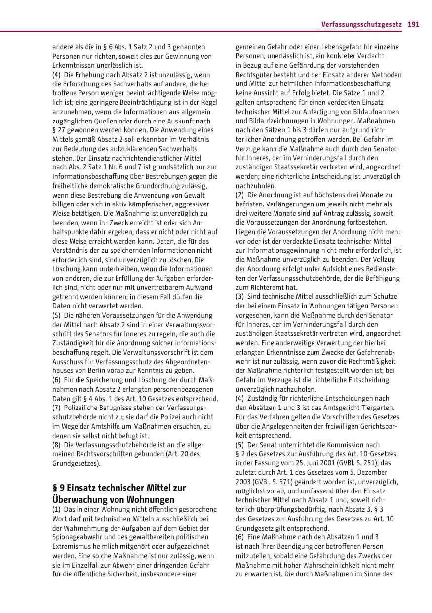 Seite 191 des Verfassungsschutzbericht 2013 Berlin