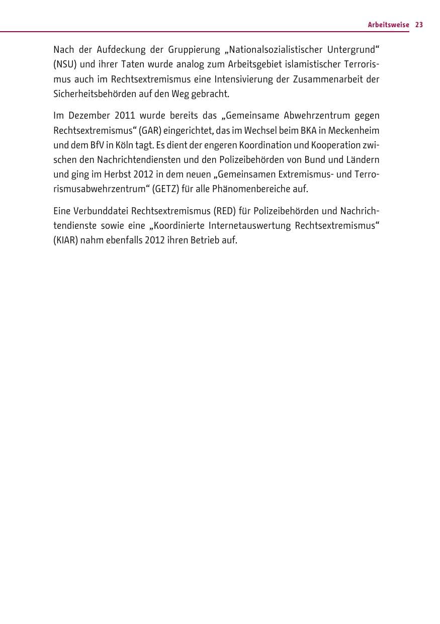 Seite 23 des Verfassungsschutzbericht 2013 Berlin