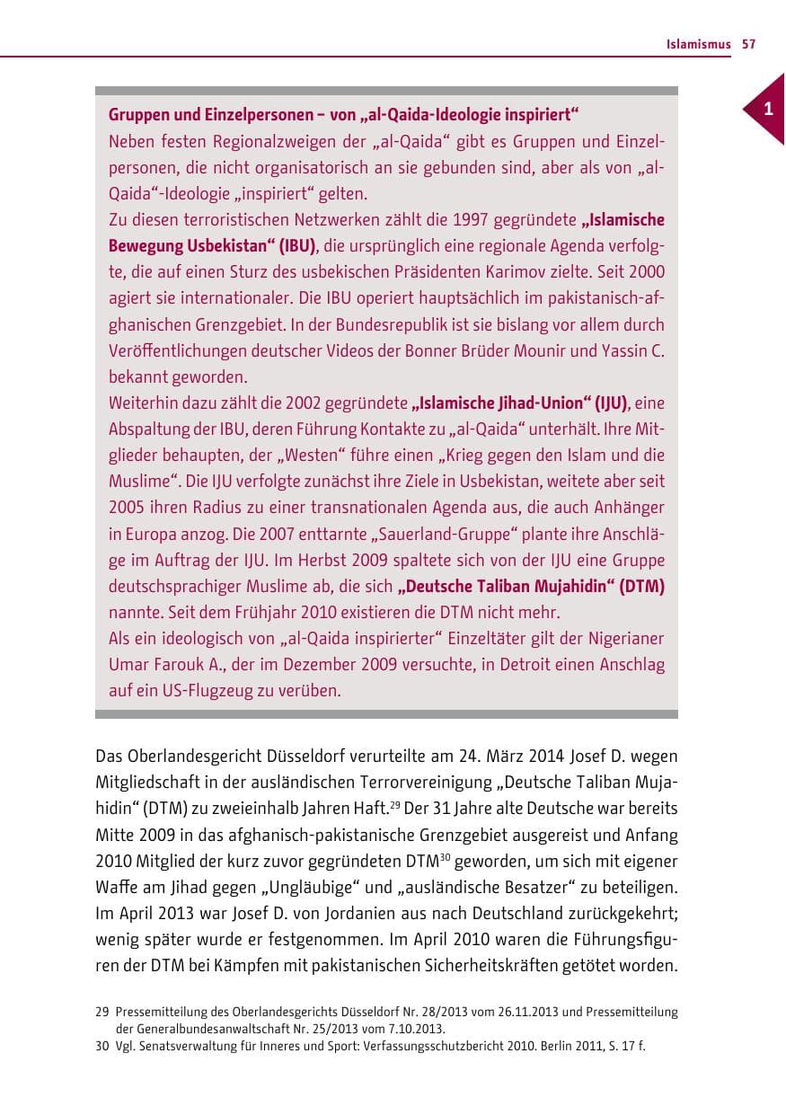 Seite 57 des Verfassungsschutzbericht 2013 Berlin