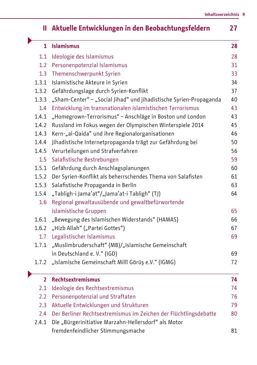 Seite 9 des Verfassungsschutzbericht 2013 Berlin
