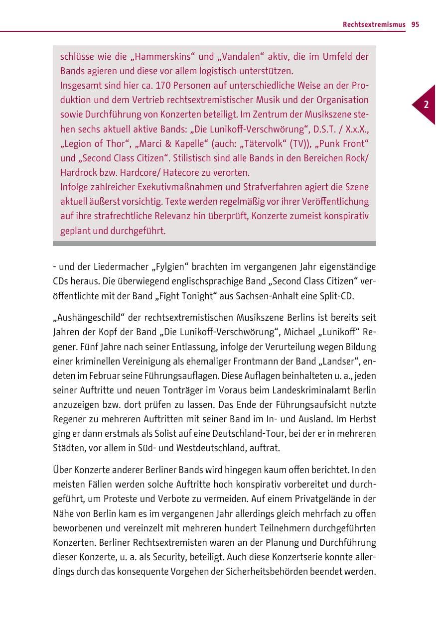 Seite 95 des Verfassungsschutzbericht 2013 Berlin
