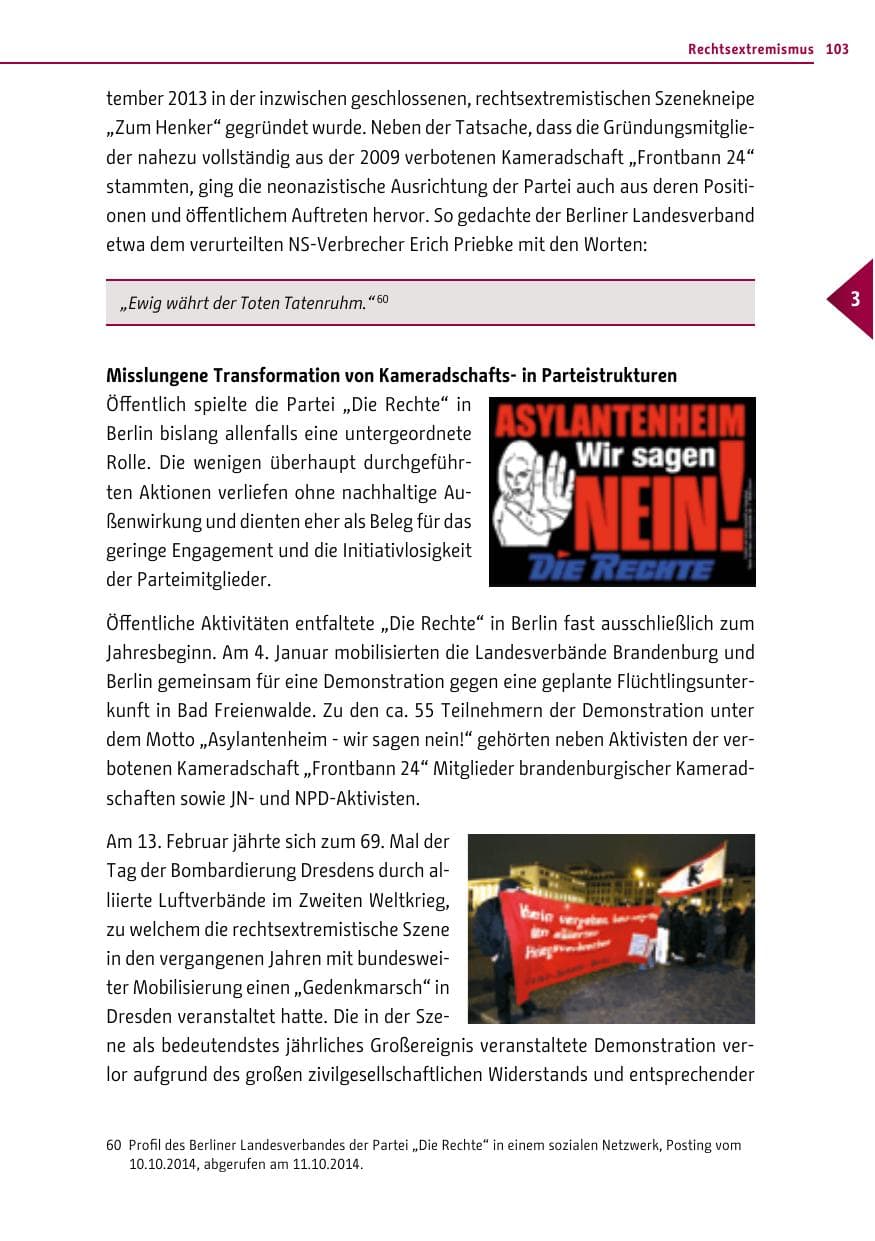 Seite 103 des Verfassungsschutzbericht 2014 Berlin