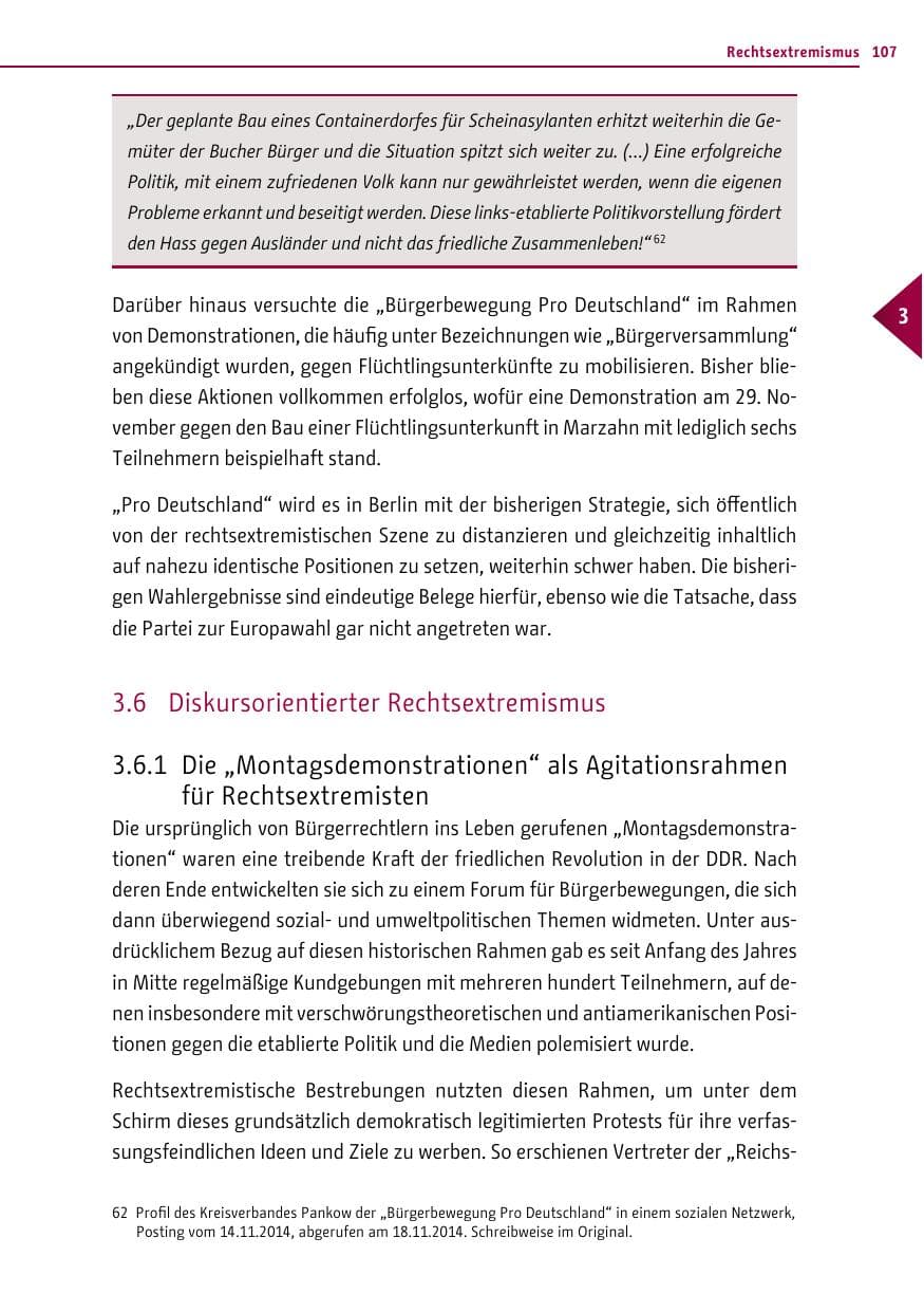 Seite 107 des Verfassungsschutzbericht 2014 Berlin