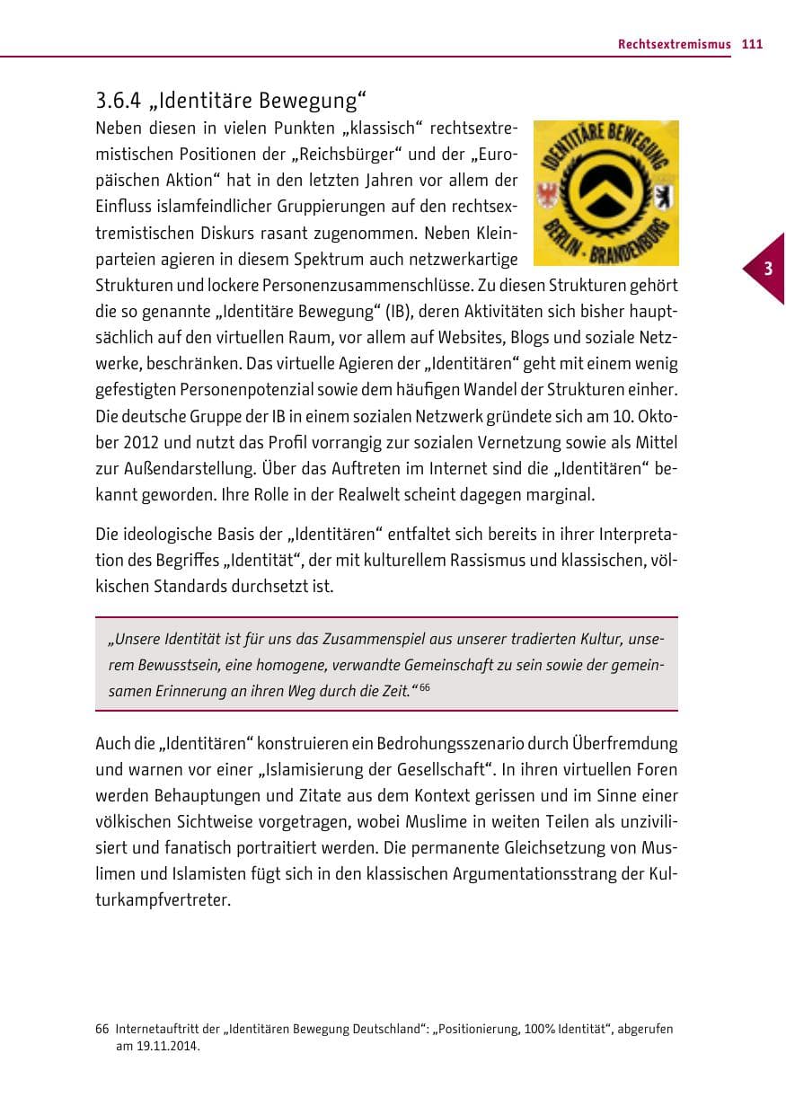 Seite 111 des Verfassungsschutzbericht 2014 Berlin