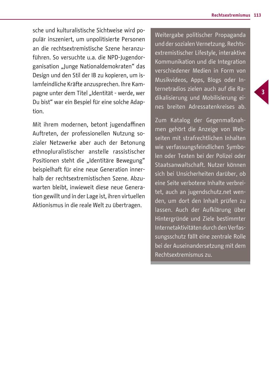 Seite 113 des Verfassungsschutzbericht 2014 Berlin