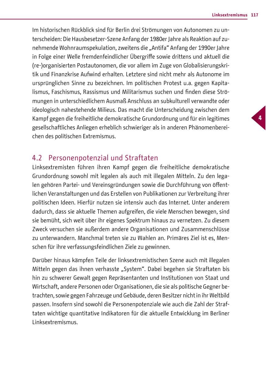 Seite 117 des Verfassungsschutzbericht 2014 Berlin