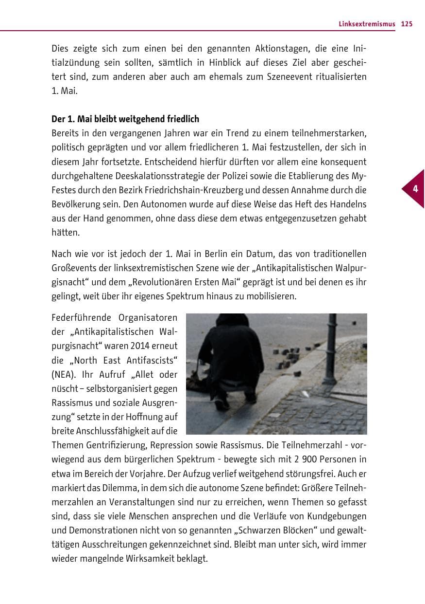 Seite 125 des Verfassungsschutzbericht 2014 Berlin
