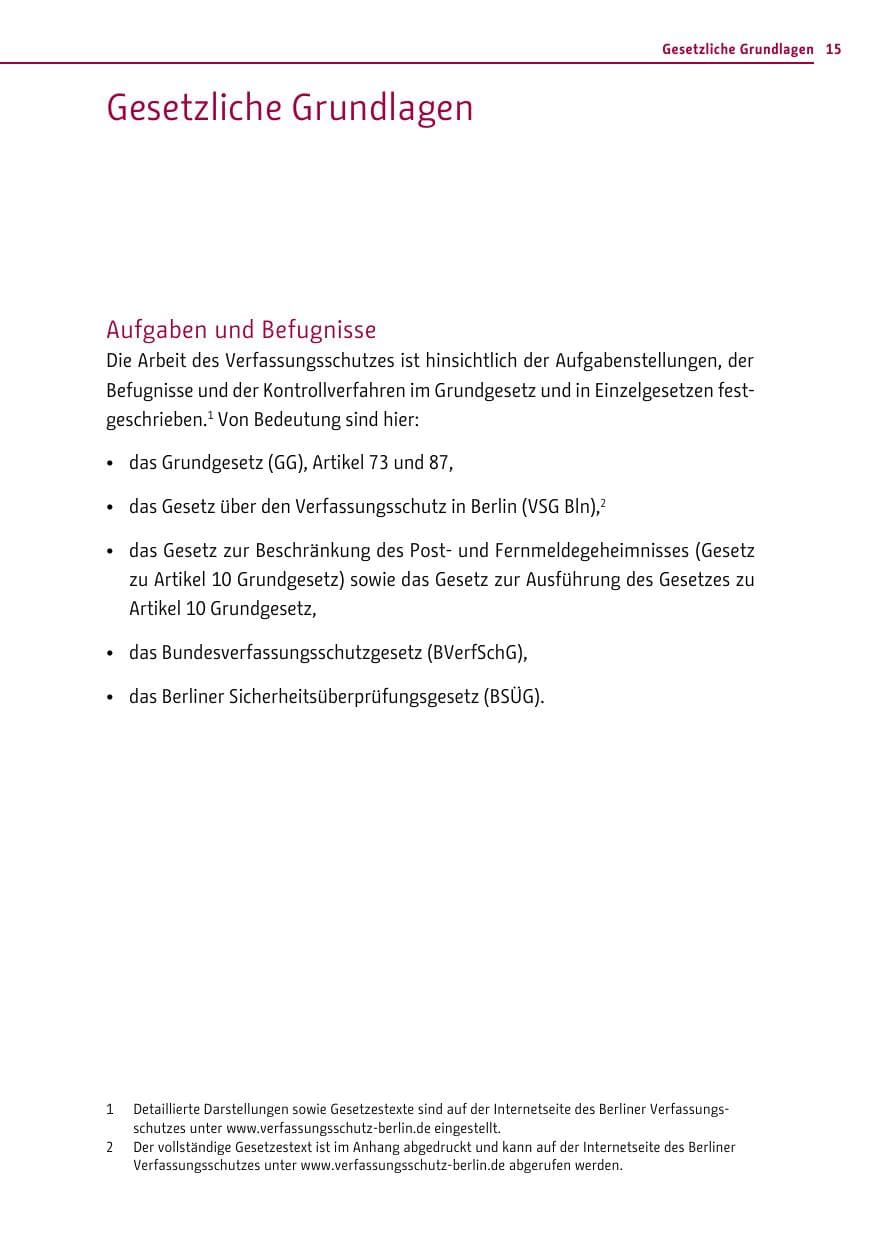 Seite 15 des Verfassungsschutzbericht 2014 Berlin
