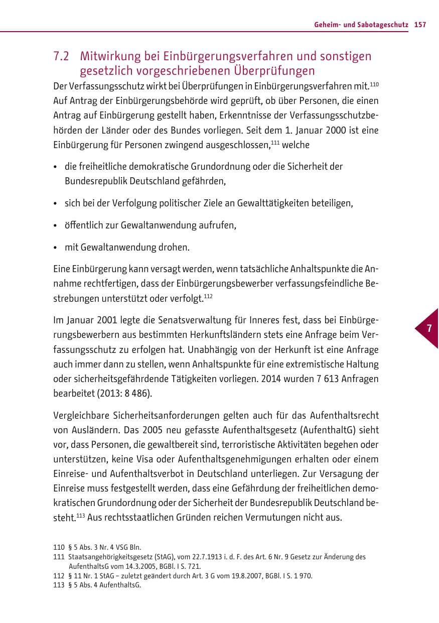 Seite 157 des Verfassungsschutzbericht 2014 Berlin