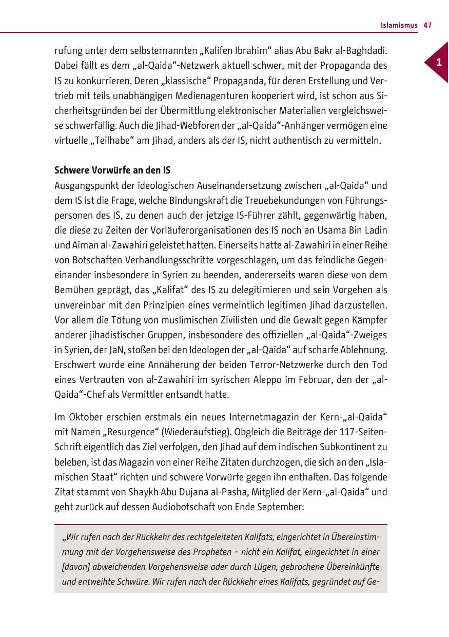 Seite 47 des Verfassungsschutzbericht 2014 Berlin