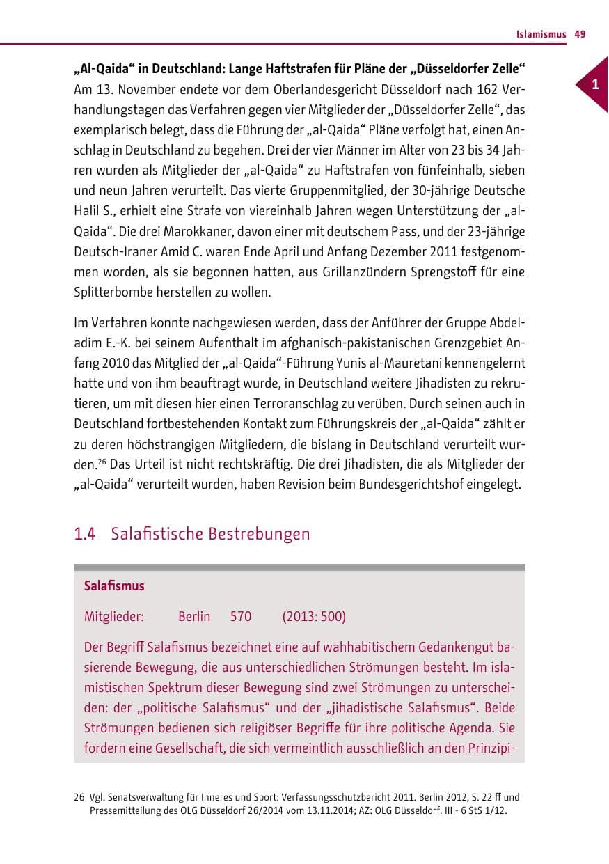 Seite 49 des Verfassungsschutzbericht 2014 Berlin