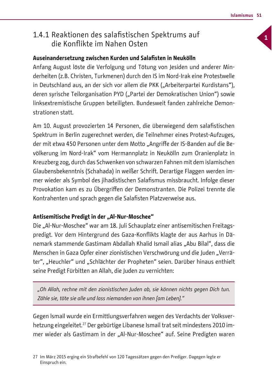 Seite 51 des Verfassungsschutzbericht 2014 Berlin