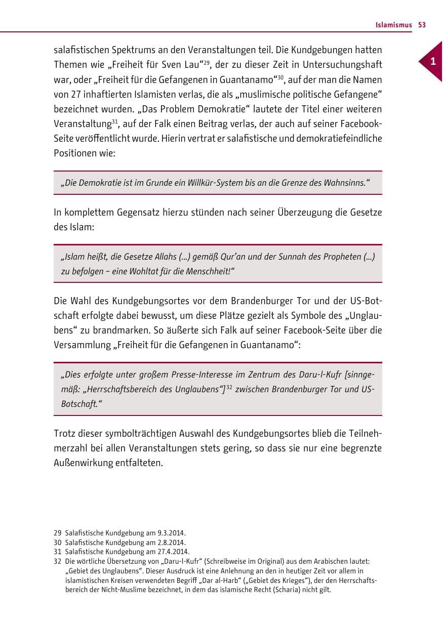 Seite 53 des Verfassungsschutzbericht 2014 Berlin