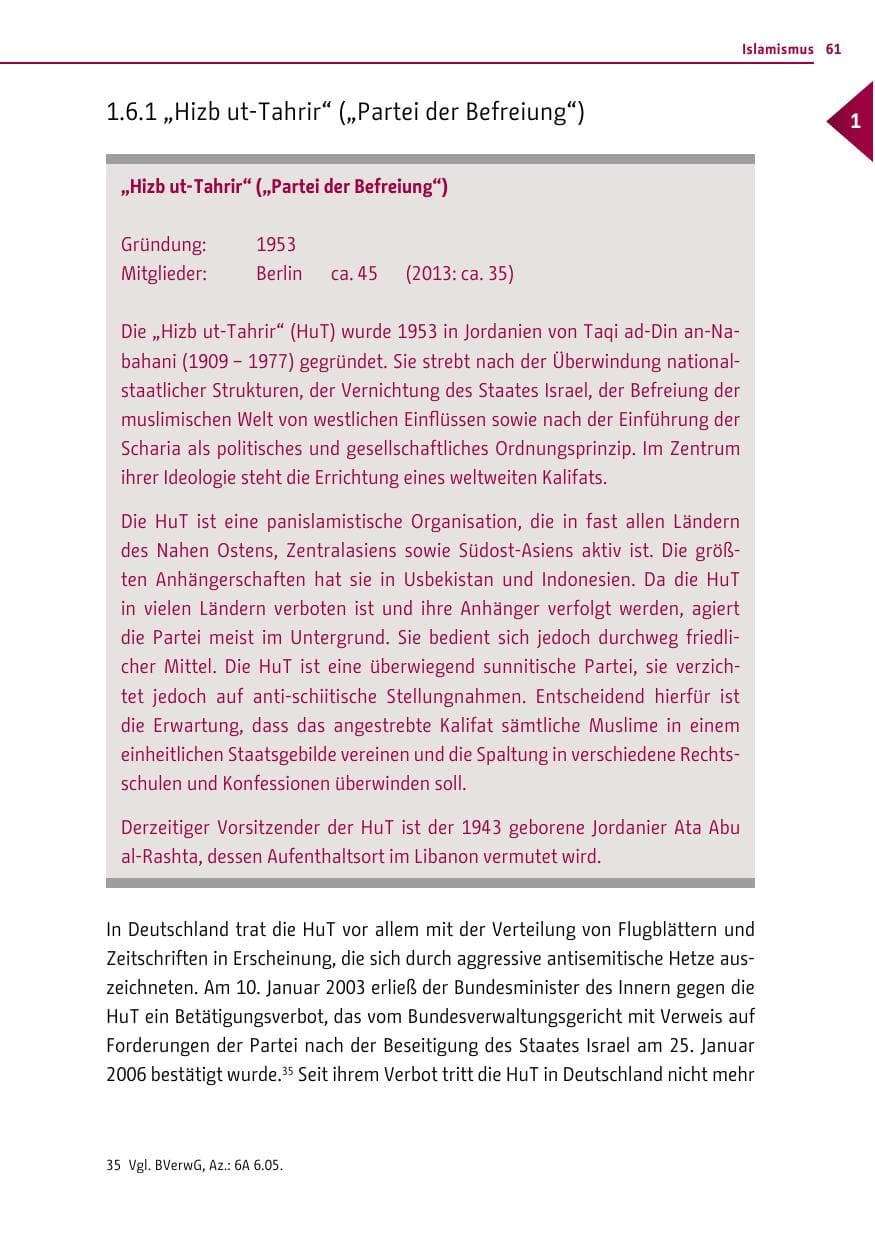 Seite 61 des Verfassungsschutzbericht 2014 Berlin