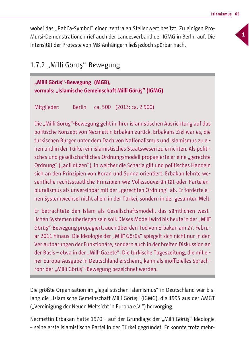 Seite 65 des Verfassungsschutzbericht 2014 Berlin