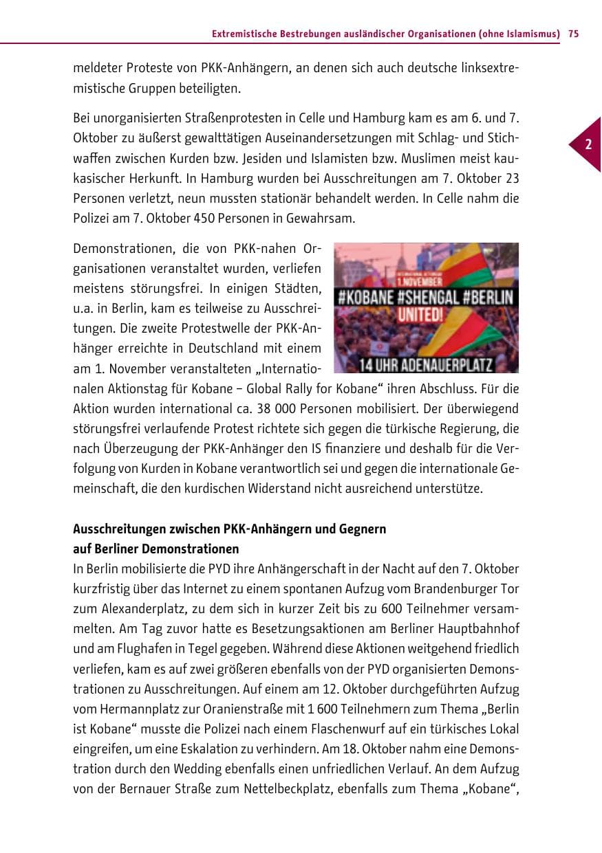 Seite 75 des Verfassungsschutzbericht 2014 Berlin