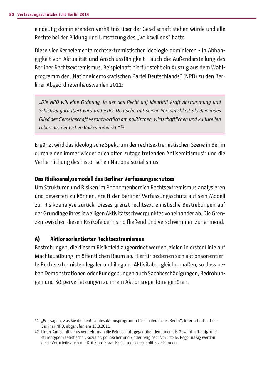 Seite 80 des Verfassungsschutzbericht 2014 Berlin