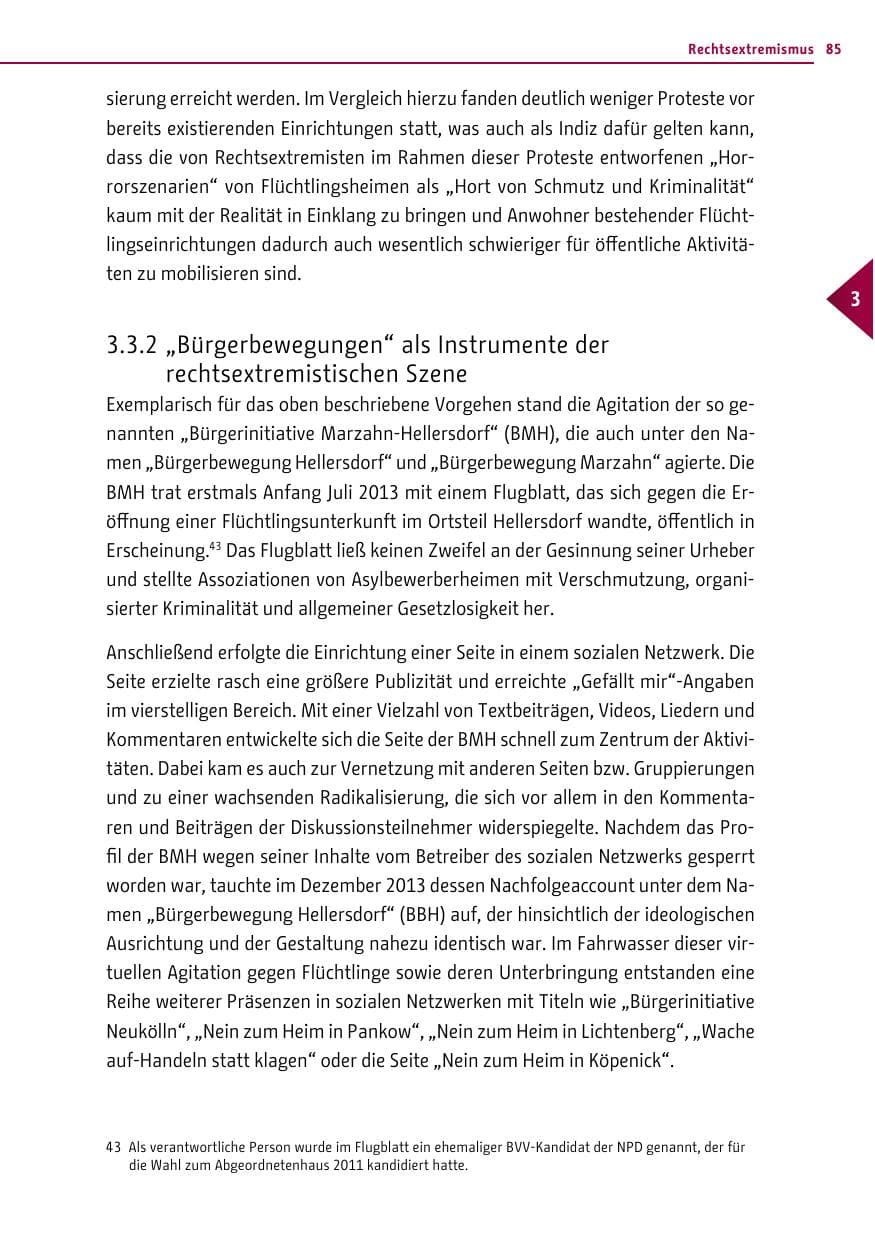 Seite 85 des Verfassungsschutzbericht 2014 Berlin