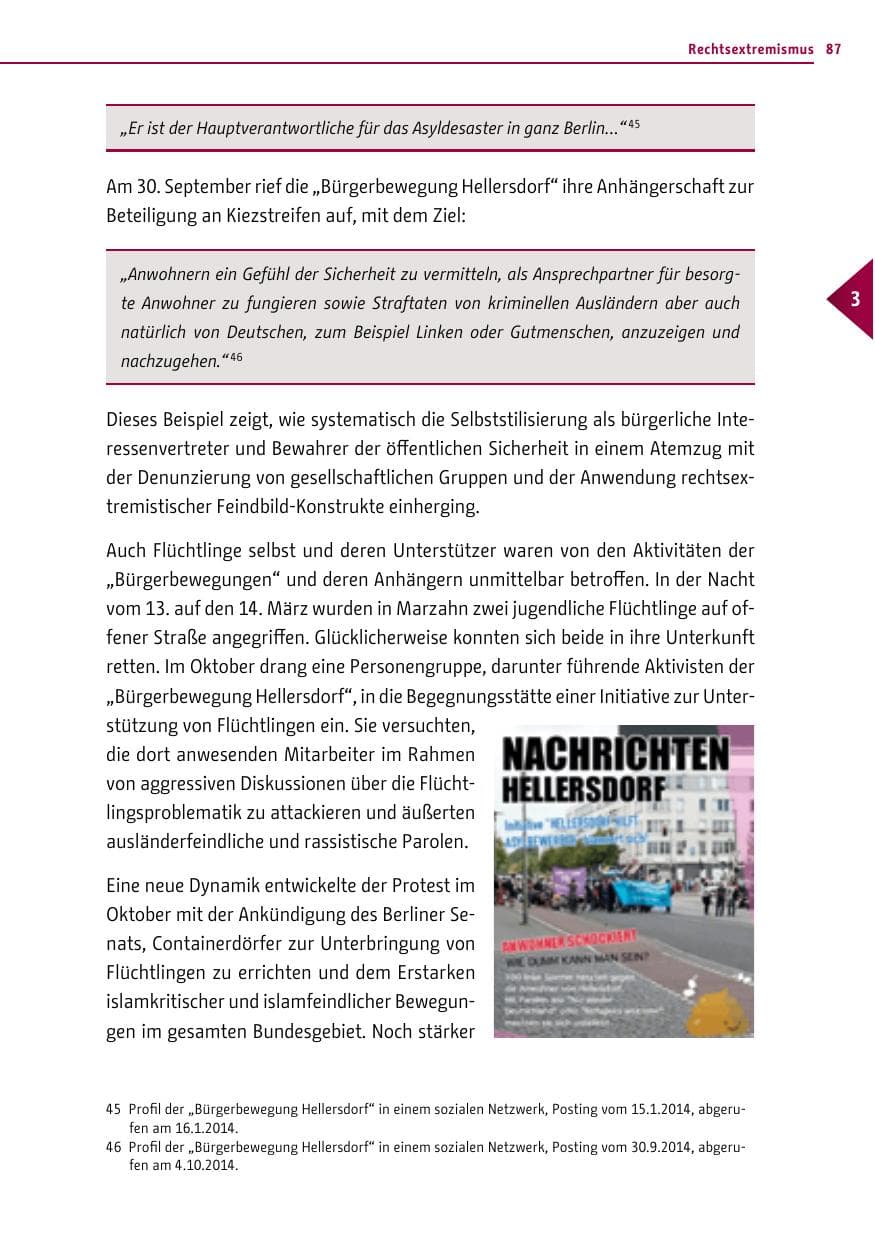 Seite 87 des Verfassungsschutzbericht 2014 Berlin