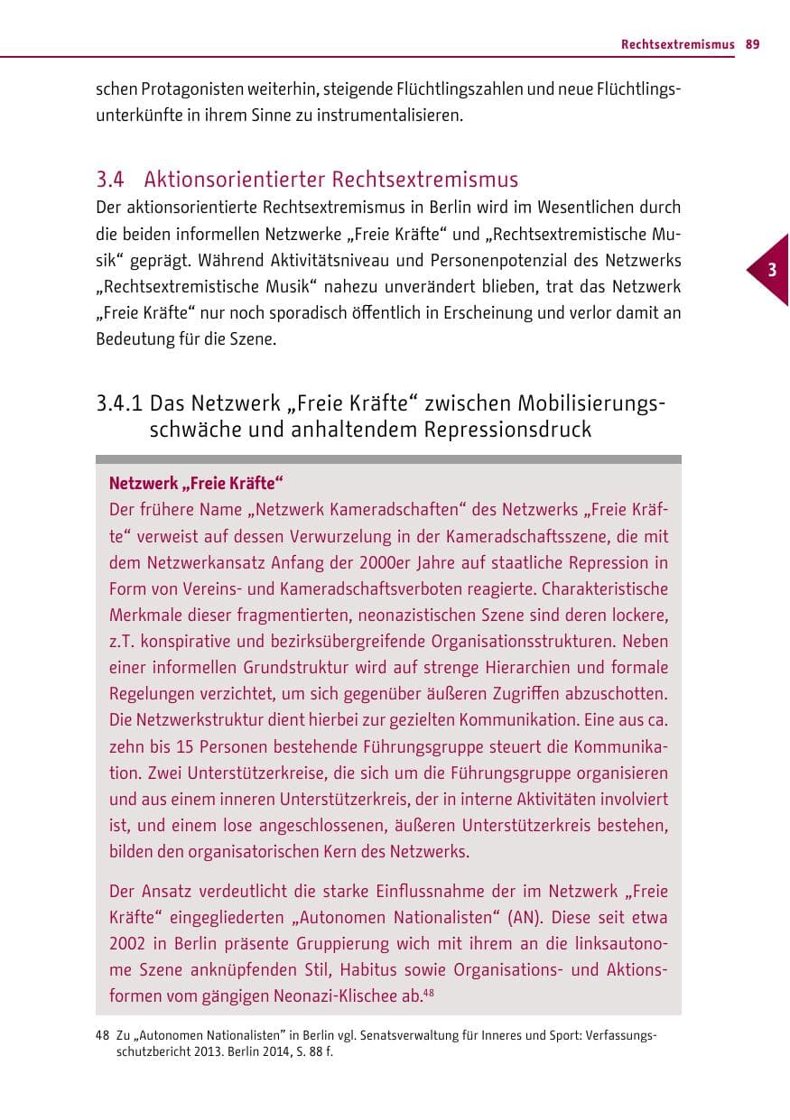Seite 89 des Verfassungsschutzbericht 2014 Berlin