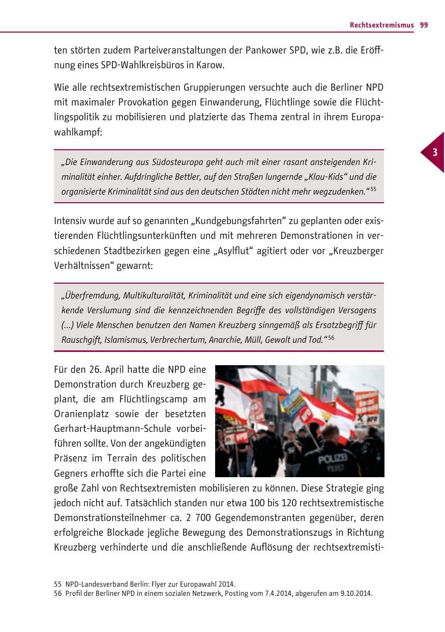Seite 99 des Verfassungsschutzbericht 2014 Berlin
