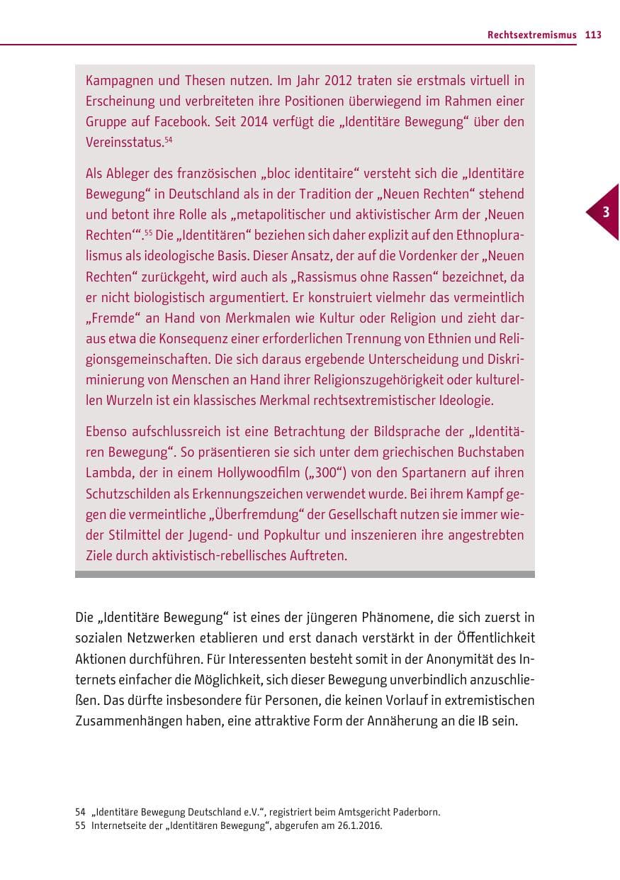 Seite 113 des Verfassungsschutzbericht 2015 Berlin