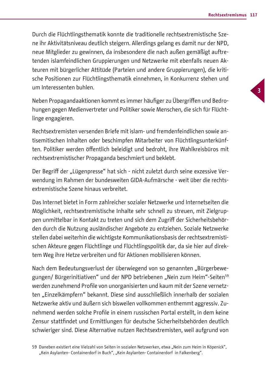 Seite 117 des Verfassungsschutzbericht 2015 Berlin