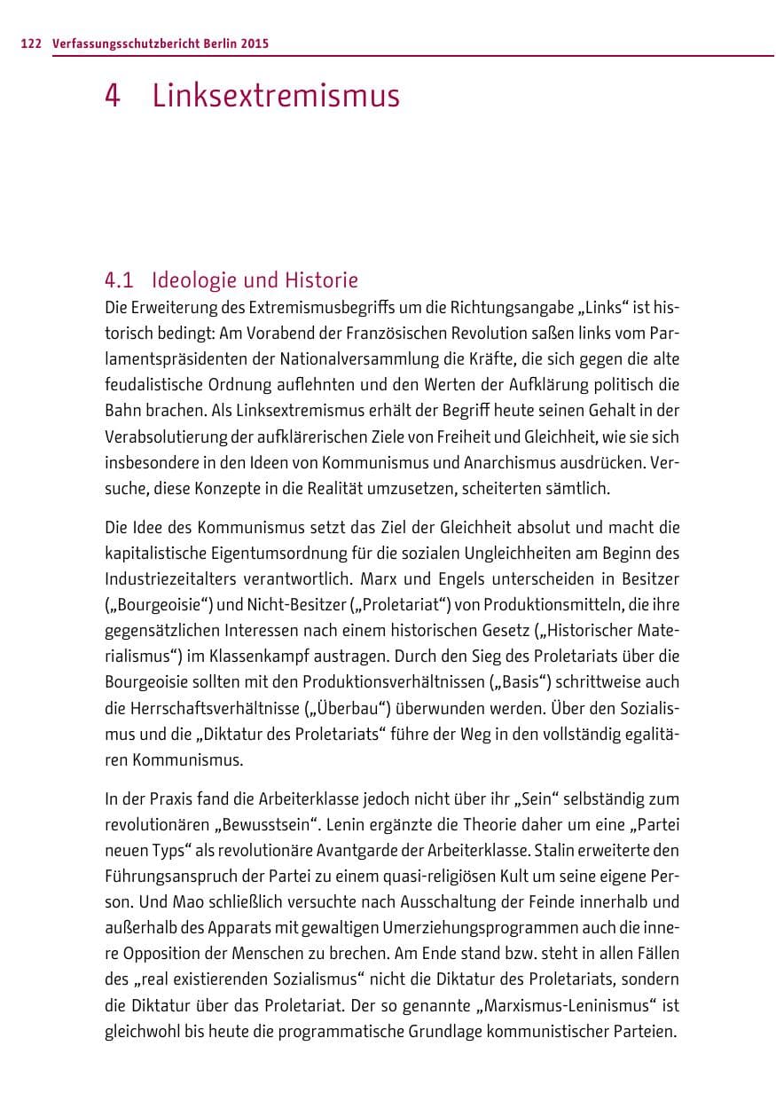 Seite 122 des Verfassungsschutzbericht 2015 Berlin