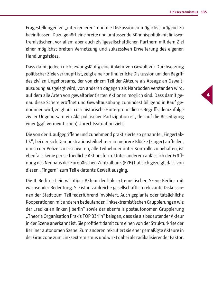 Seite 135 des Verfassungsschutzbericht 2015 Berlin