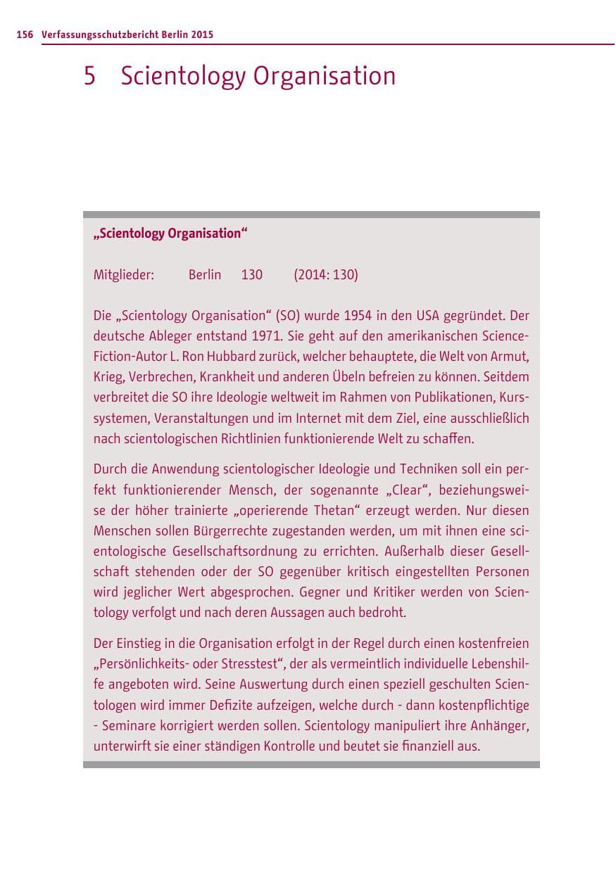 Seite 156 des Verfassungsschutzbericht 2015 Berlin
