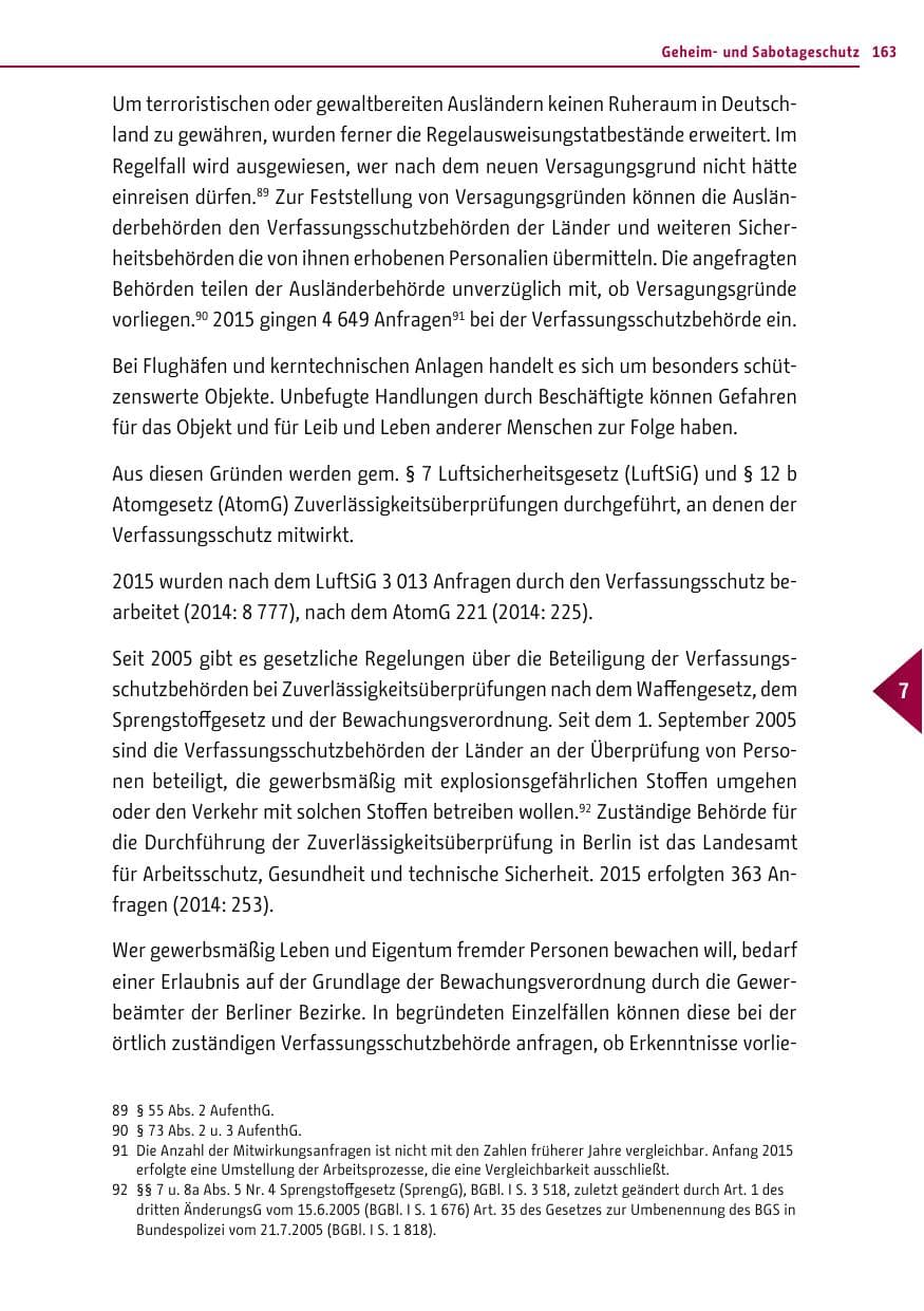 Seite 163 des Verfassungsschutzbericht 2015 Berlin
