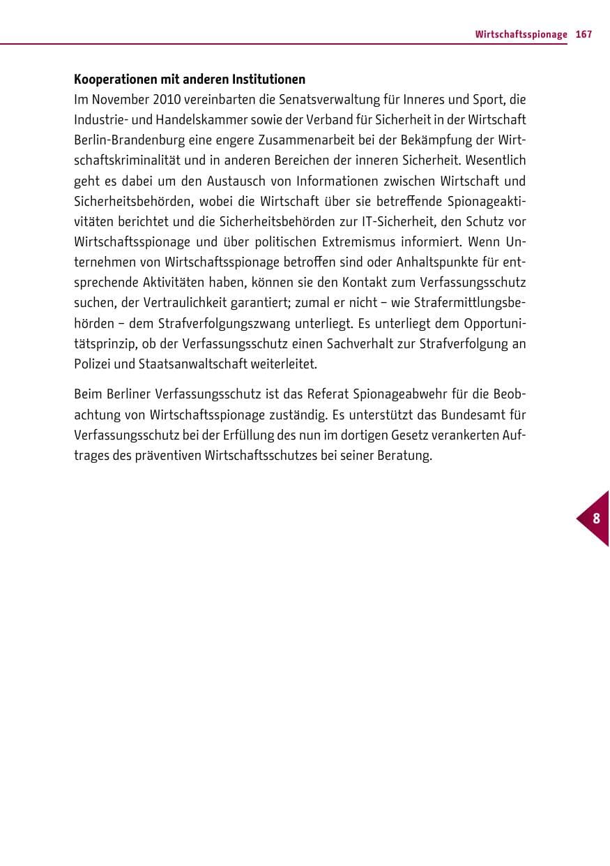 Seite 167 des Verfassungsschutzbericht 2015 Berlin