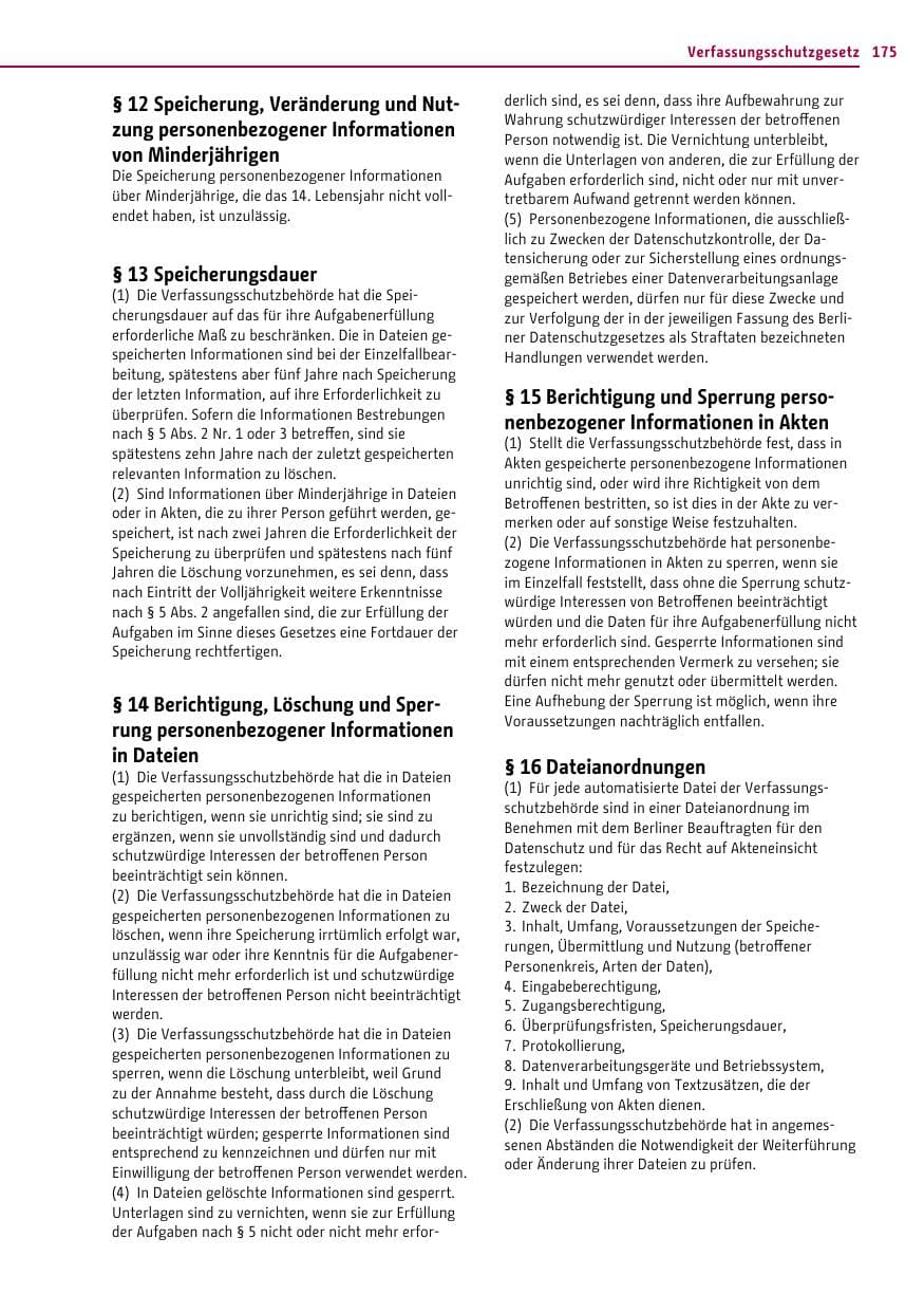 Seite 175 des Verfassungsschutzbericht 2015 Berlin