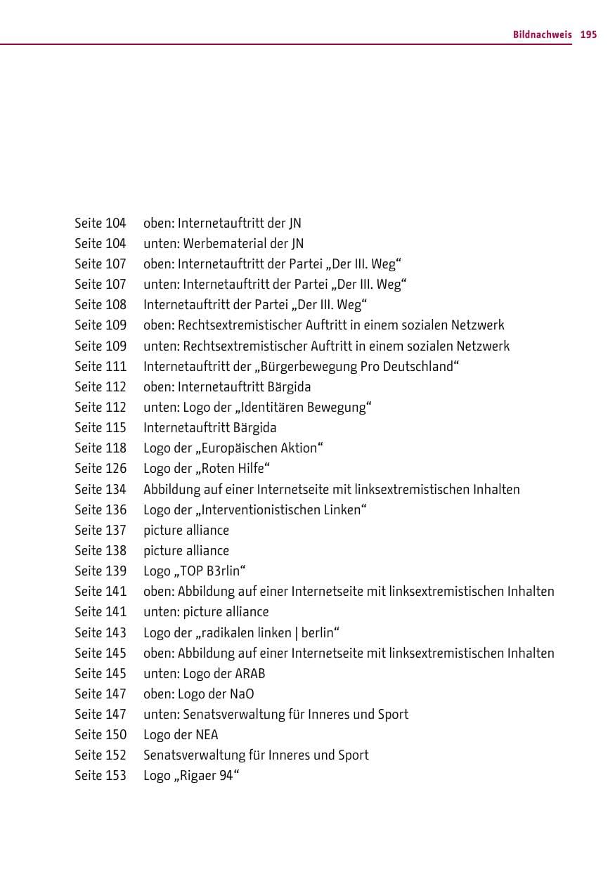 Seite 195 des Verfassungsschutzbericht 2015 Berlin