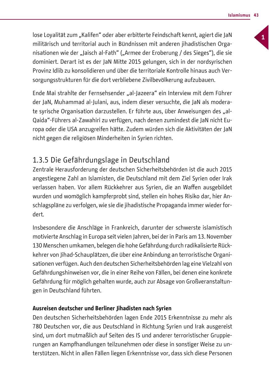 Seite 43 des Verfassungsschutzbericht 2015 Berlin