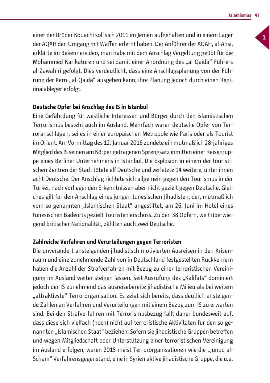 Seite 47 des Verfassungsschutzbericht 2015 Berlin