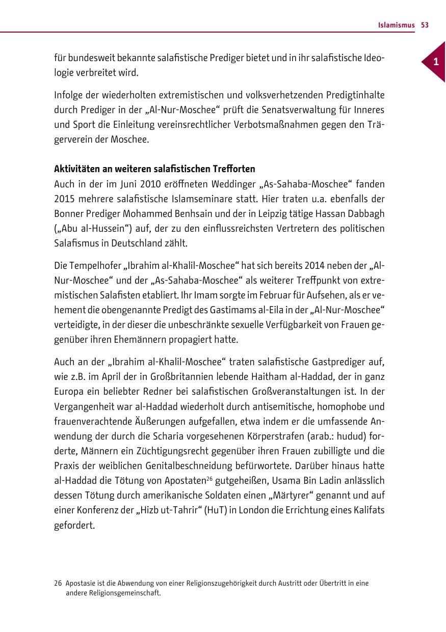 Seite 53 des Verfassungsschutzbericht 2015 Berlin