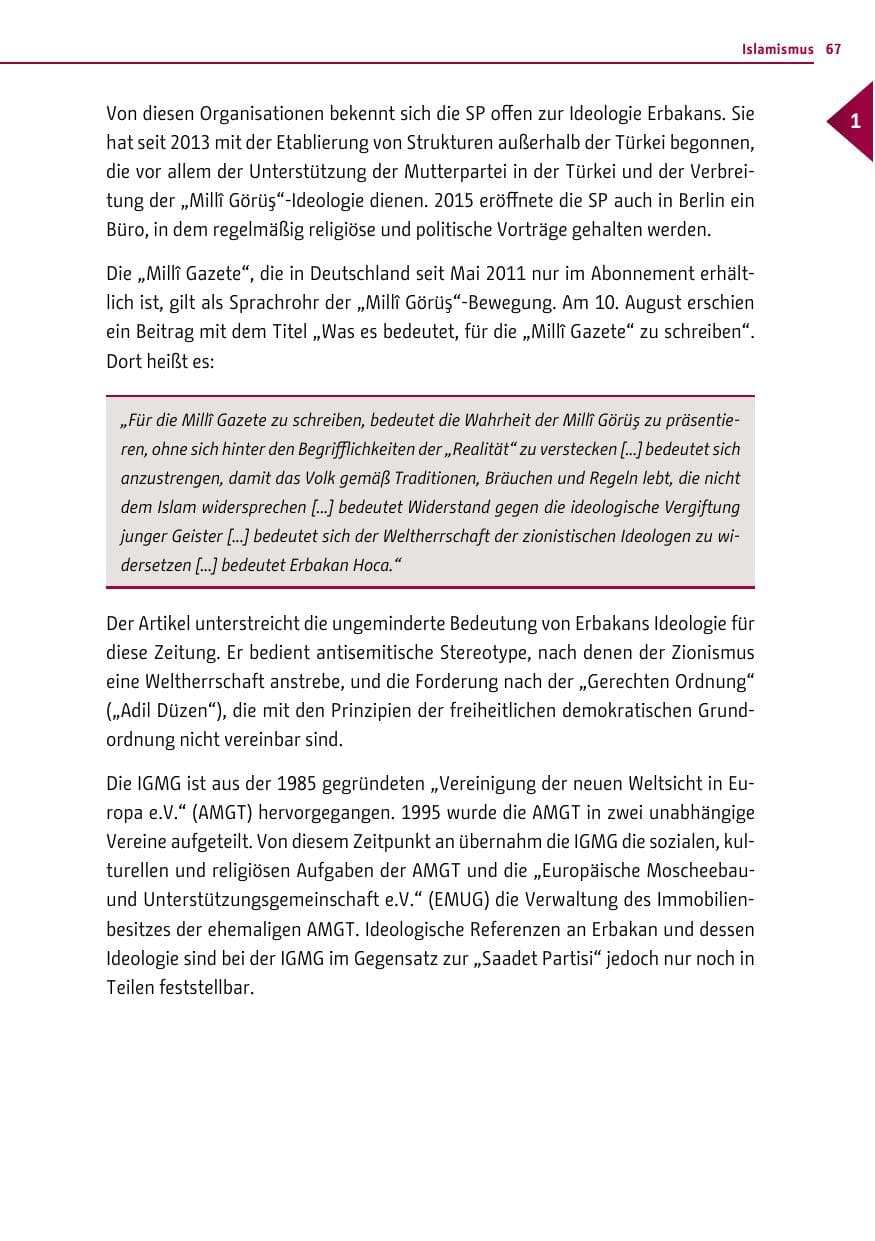 Seite 67 des Verfassungsschutzbericht 2015 Berlin
