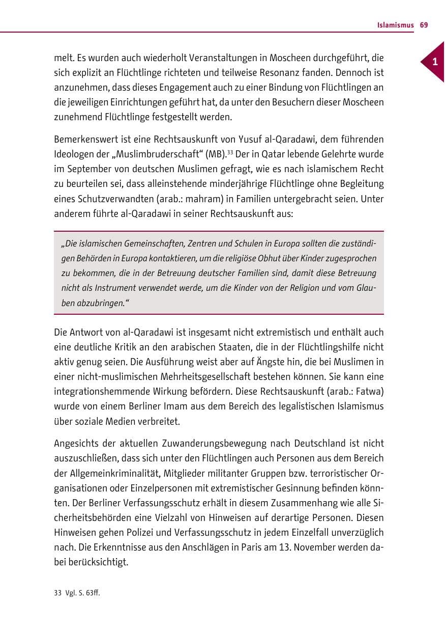 Seite 69 des Verfassungsschutzbericht 2015 Berlin
