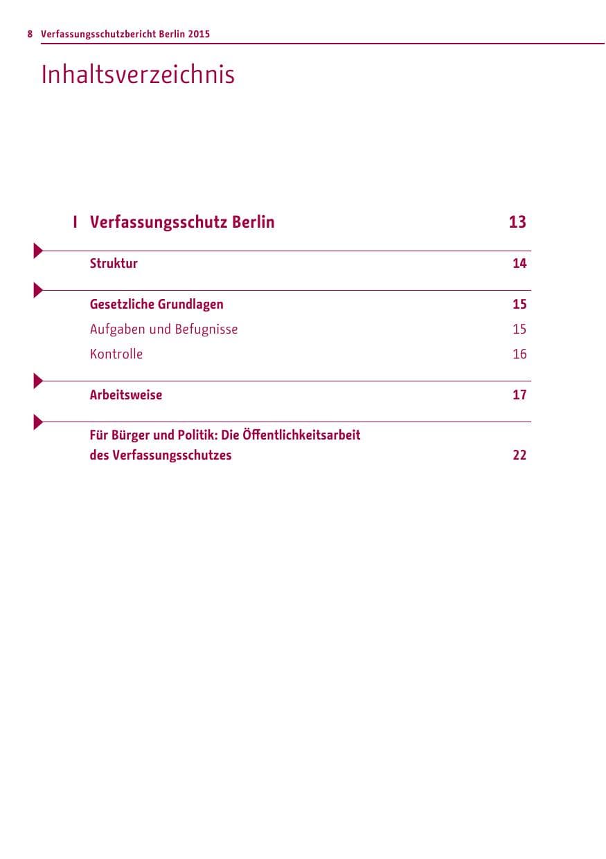 Seite 8 des Verfassungsschutzbericht 2015 Berlin