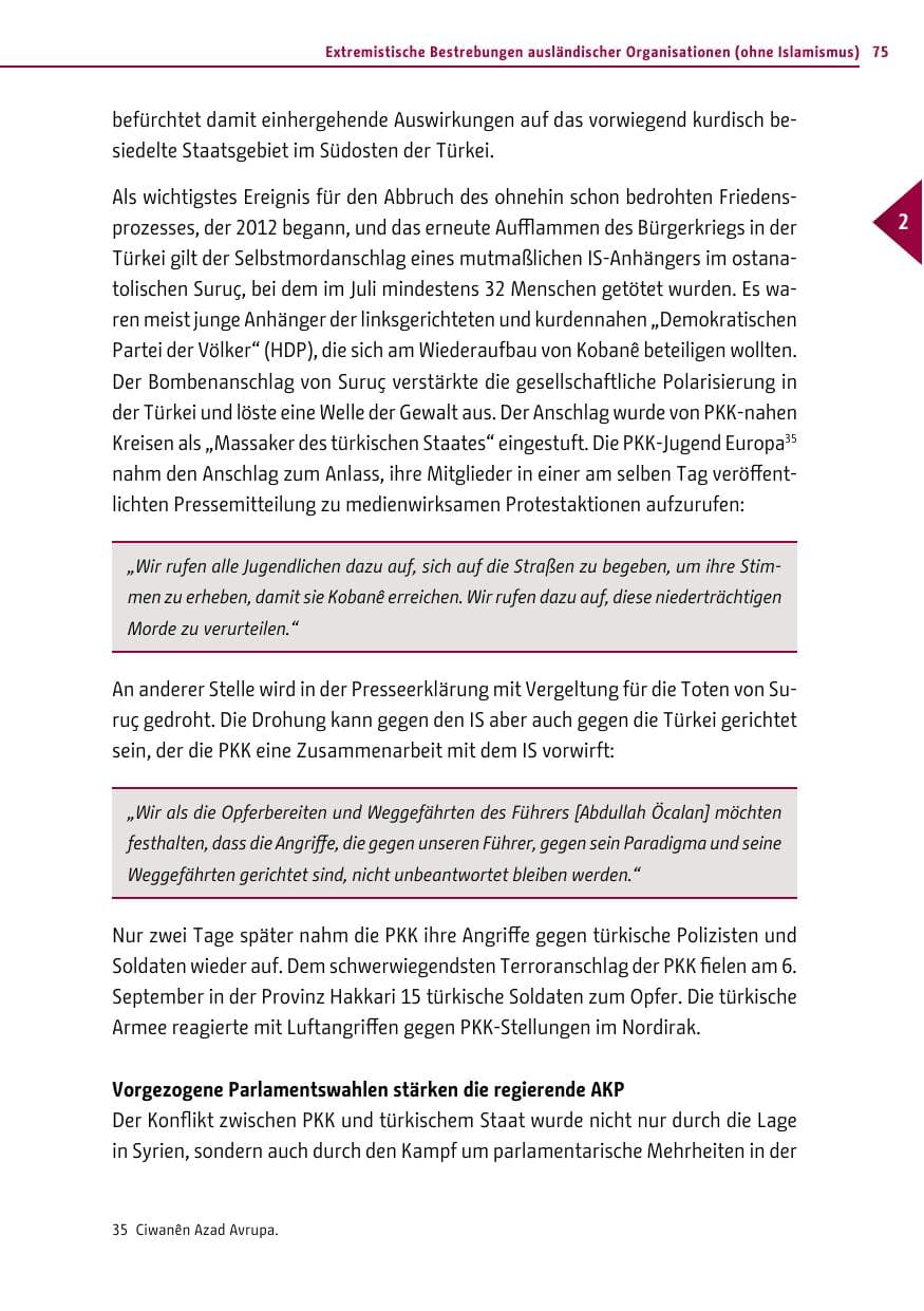 Seite 75 des Verfassungsschutzbericht 2015 Berlin