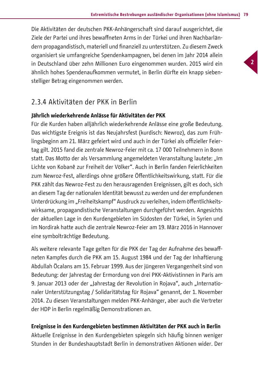 Seite 79 des Verfassungsschutzbericht 2015 Berlin