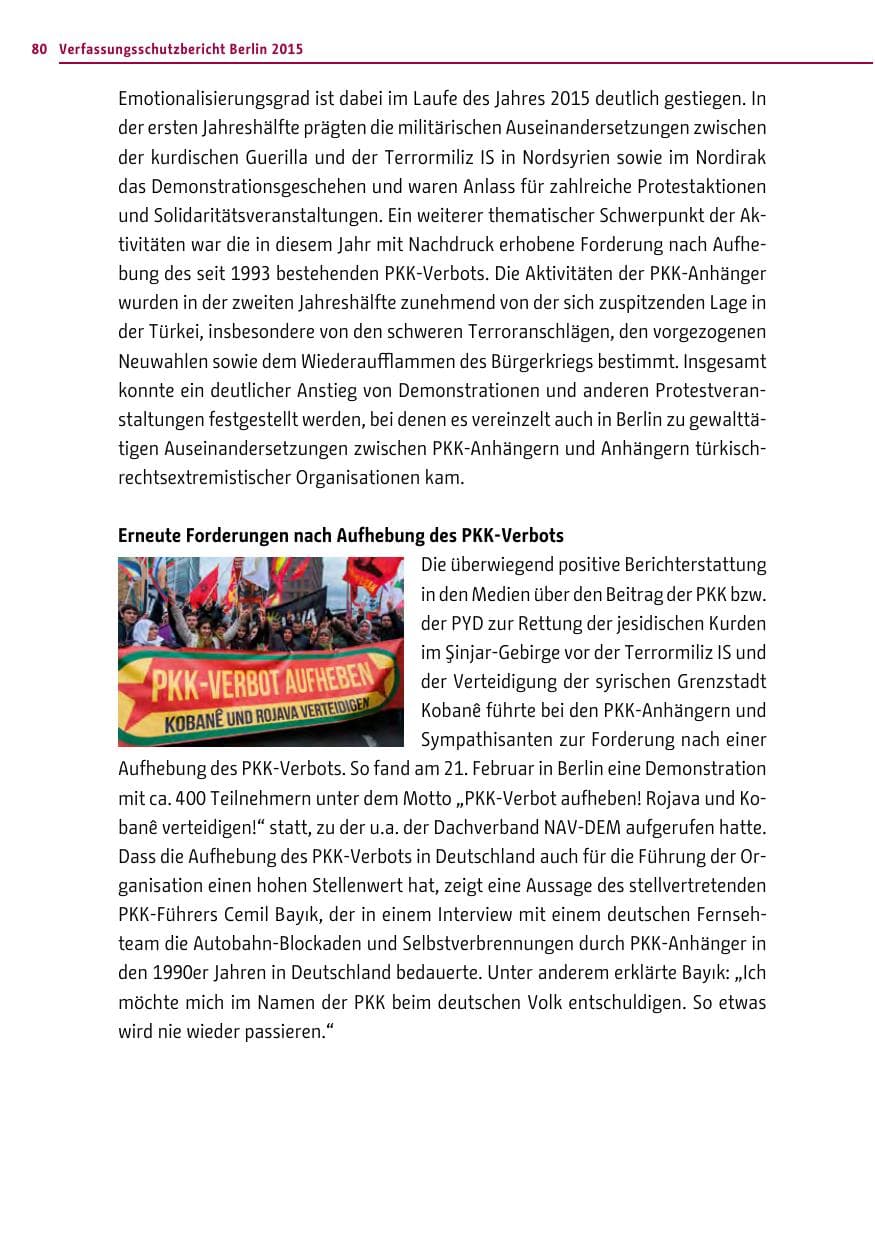 Seite 80 des Verfassungsschutzbericht 2015 Berlin