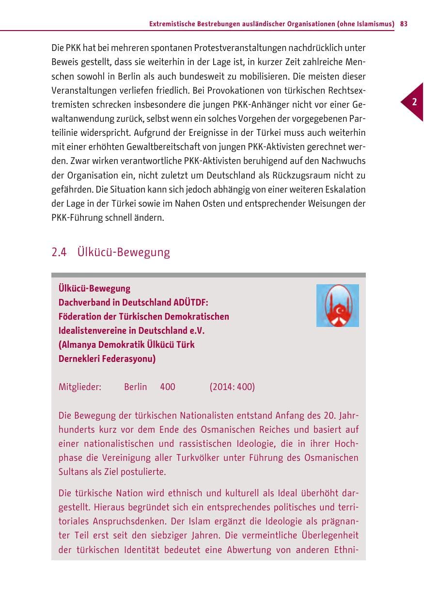 Seite 83 des Verfassungsschutzbericht 2015 Berlin