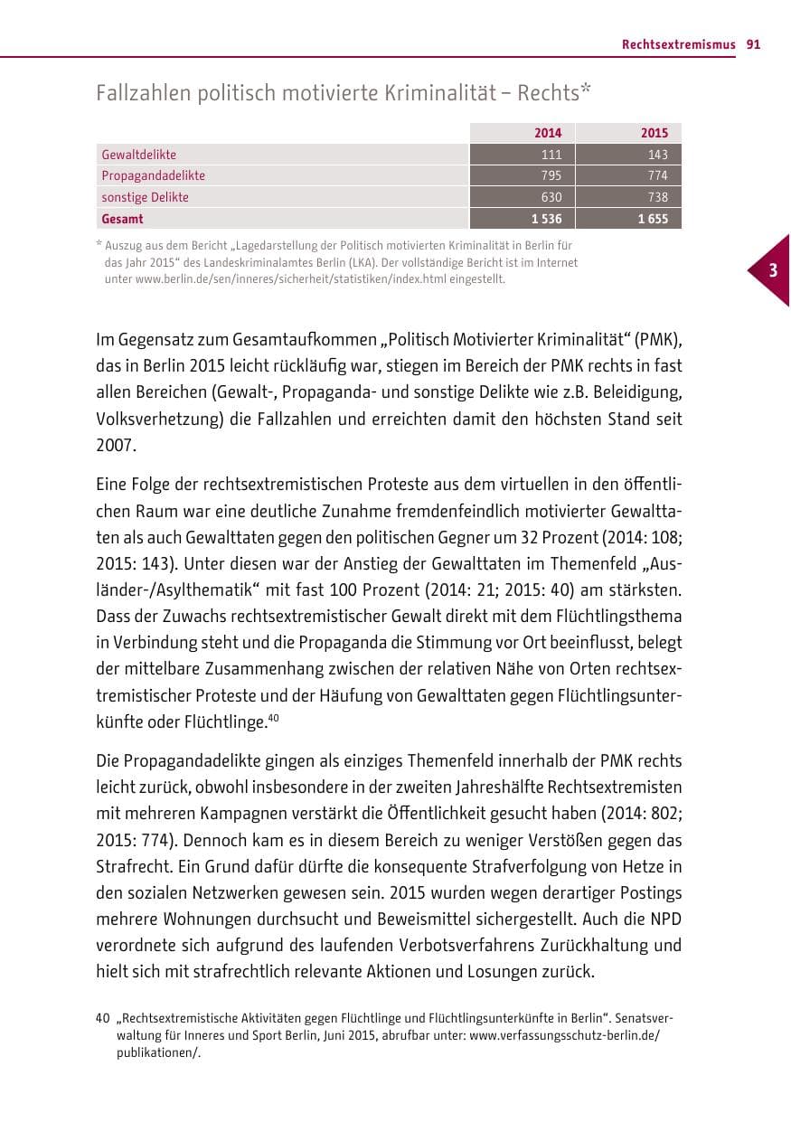 Seite 91 des Verfassungsschutzbericht 2015 Berlin