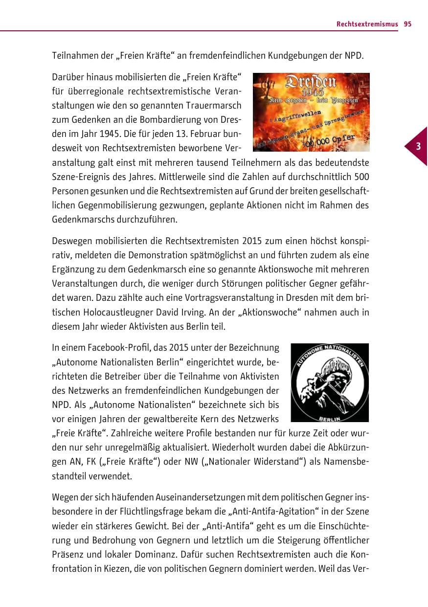Seite 95 des Verfassungsschutzbericht 2015 Berlin