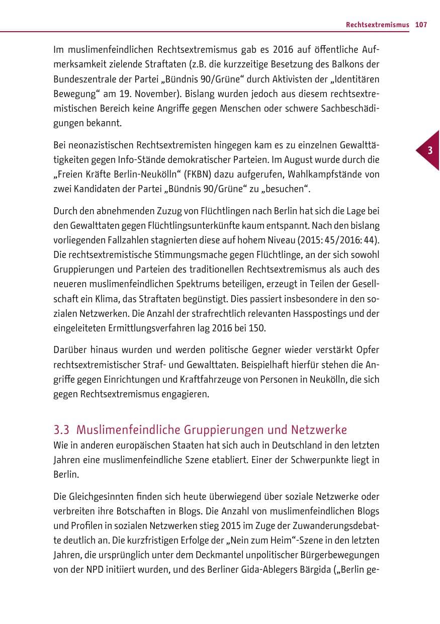 Seite 106 des Verfassungsschutzbericht 2016 Berlin