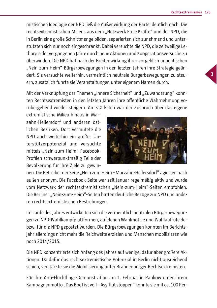 Seite 122 des Verfassungsschutzbericht 2016 Berlin