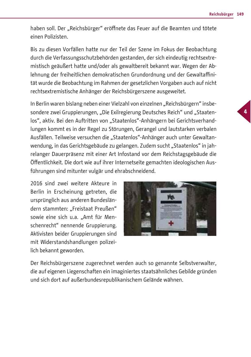 Seite 148 des Verfassungsschutzbericht 2016 Berlin